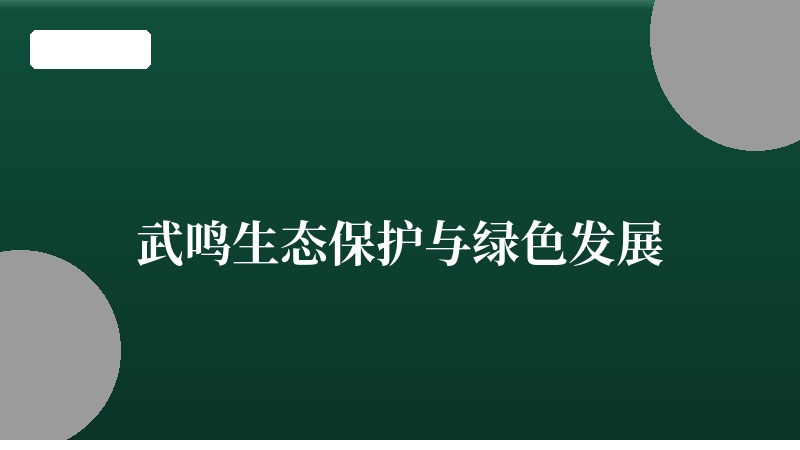 武鸣生态保护与绿色发展：守护南宁北的生态屏障