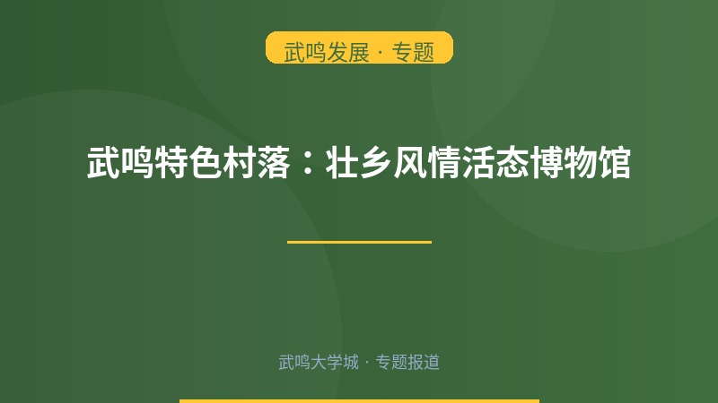 武鸣少数民族特色村落：壮乡风情活态博物馆
