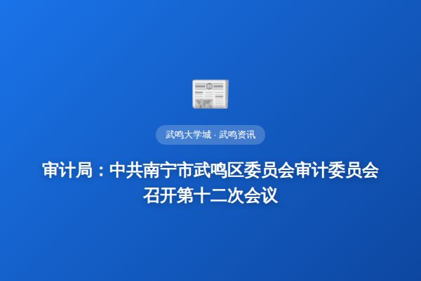 审计局：中共南宁市武鸣区委员会审计委员会召开第十二次会议