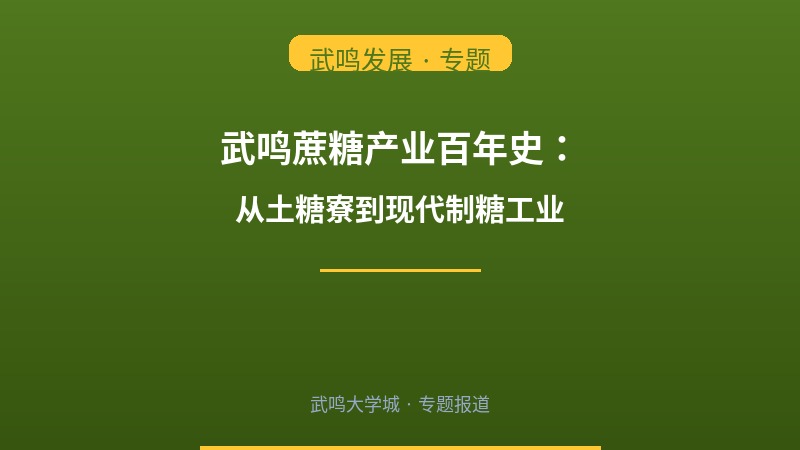 武鸣蔗糖产业百年史：从土糖寮到现代制糖工业