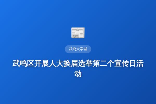 武鸣区开展人大换届选举第二个宣传日活动
